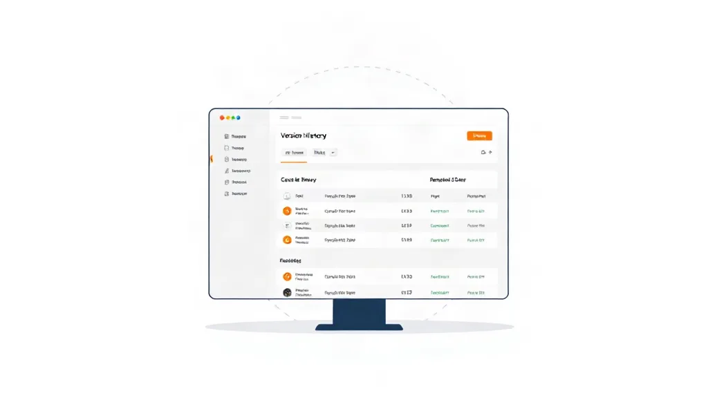 Illustration of Audit trails define the next generation of health platforms: A clean, modern interface showing a version history or audit