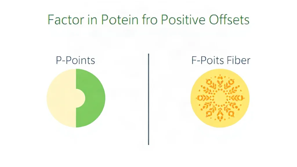 Illustration of Factor in Protein and Fiber for Positive Offsets: Detail the calculation of P-points (Protein) and F-points (Fiber)
