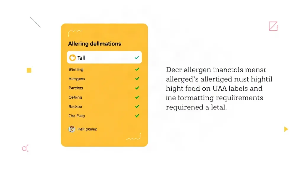 Illustration of Verify allergen declarations against GSO 9 standards: Discuss the specific allergens that must be highlighted on UAE labels